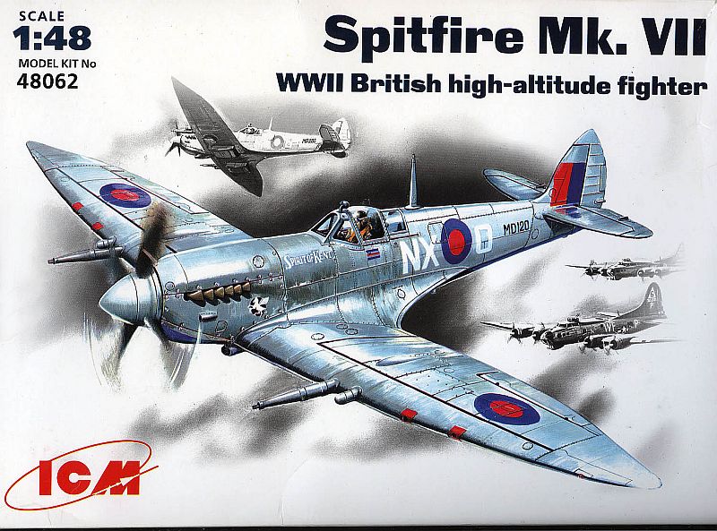 Сборная модель ICM 48062 Spitfire Mk.VII Британский истребитель II MB, 1/48