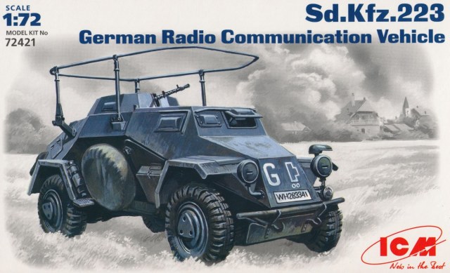 Сборная модель ICM 72421 Sd.Kfz.223 немецкая машина радиосвязи, 1/72