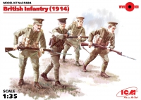 Сборная модель ICM 35684 Пехота Британии (1914), (4 фигуры), 1/35