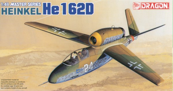 Сборная модель Dragon 5552 Немецкий самолет Heinkel He162D, 1/48