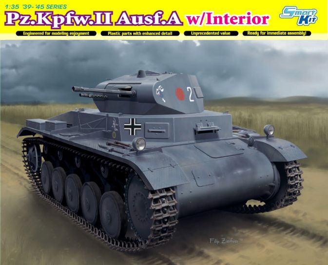 Сборная модель Dragon 6687 Немецкий танк Pz.Kpfw.II Ausf.A w/Interior, 1/35