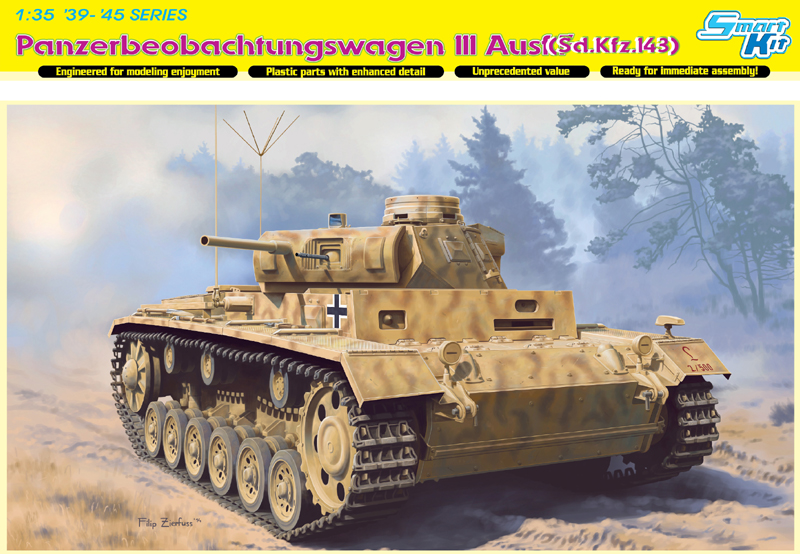 Сборная модель Dragon 6792 Немецкий танк Pz. Beob. Wg. III Ausf.( Sd.Kfz. 143), 1/35