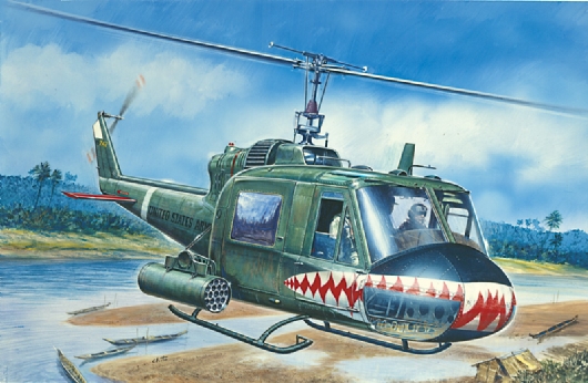 Сборная модель Italeri 050 Вертолет UH-1C Gunship Helicopter, 1/72