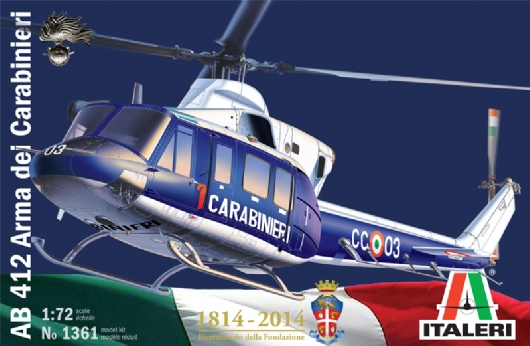 Сборная модель Italeri 1361 Вертолет АВ-412 (200 лет полиции), 1/72