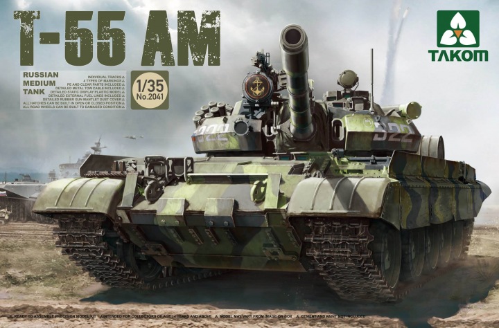 Сборная модель Takom 2041Т Советский танк T-55 AM, 1/35