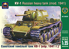 Сборная модель ARK-models 35020 Советский тяжёлый танк КВ-1 образца 1941 года, ранняя версия, 1/35